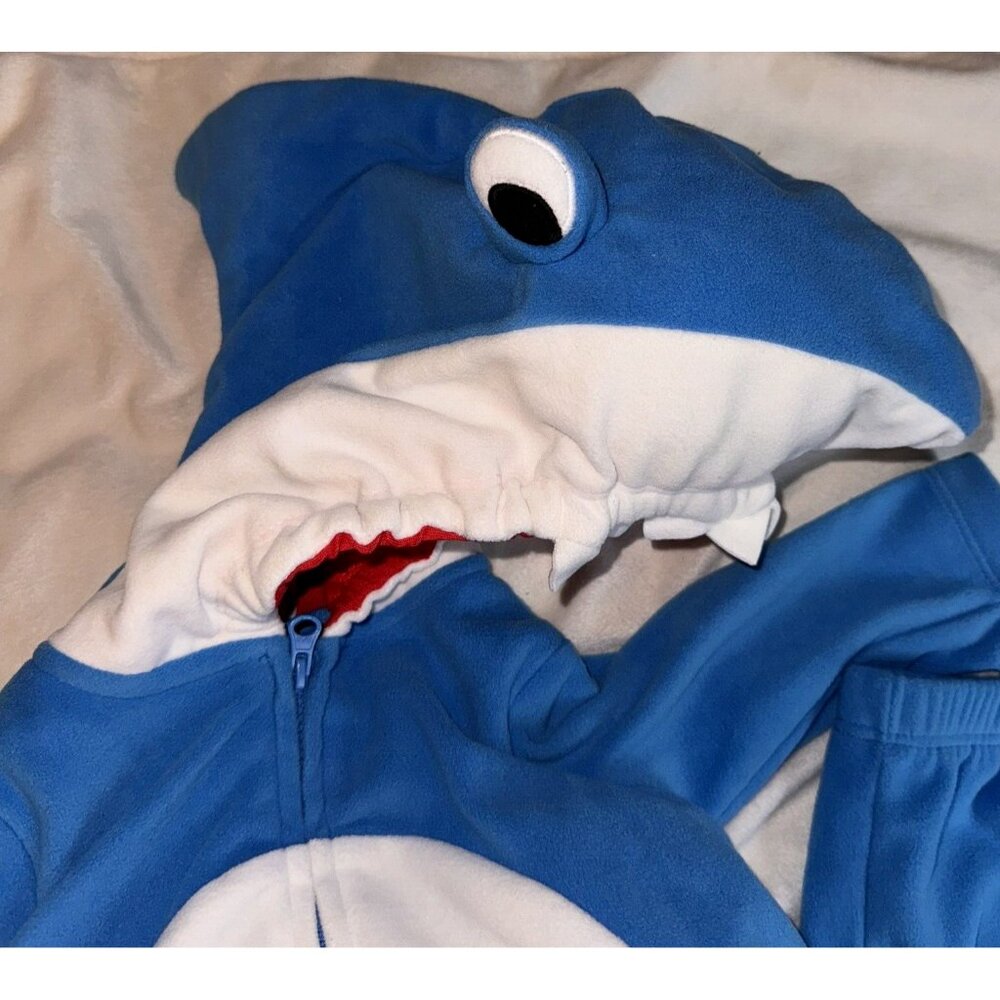 Carters 3-6 Month Blue Shark Padded 2 Piece Zip Up Fleece Halloween Costume - Picture 3 of 8